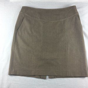 Banana Republic Brown Pencil Skirt Herringbone 14